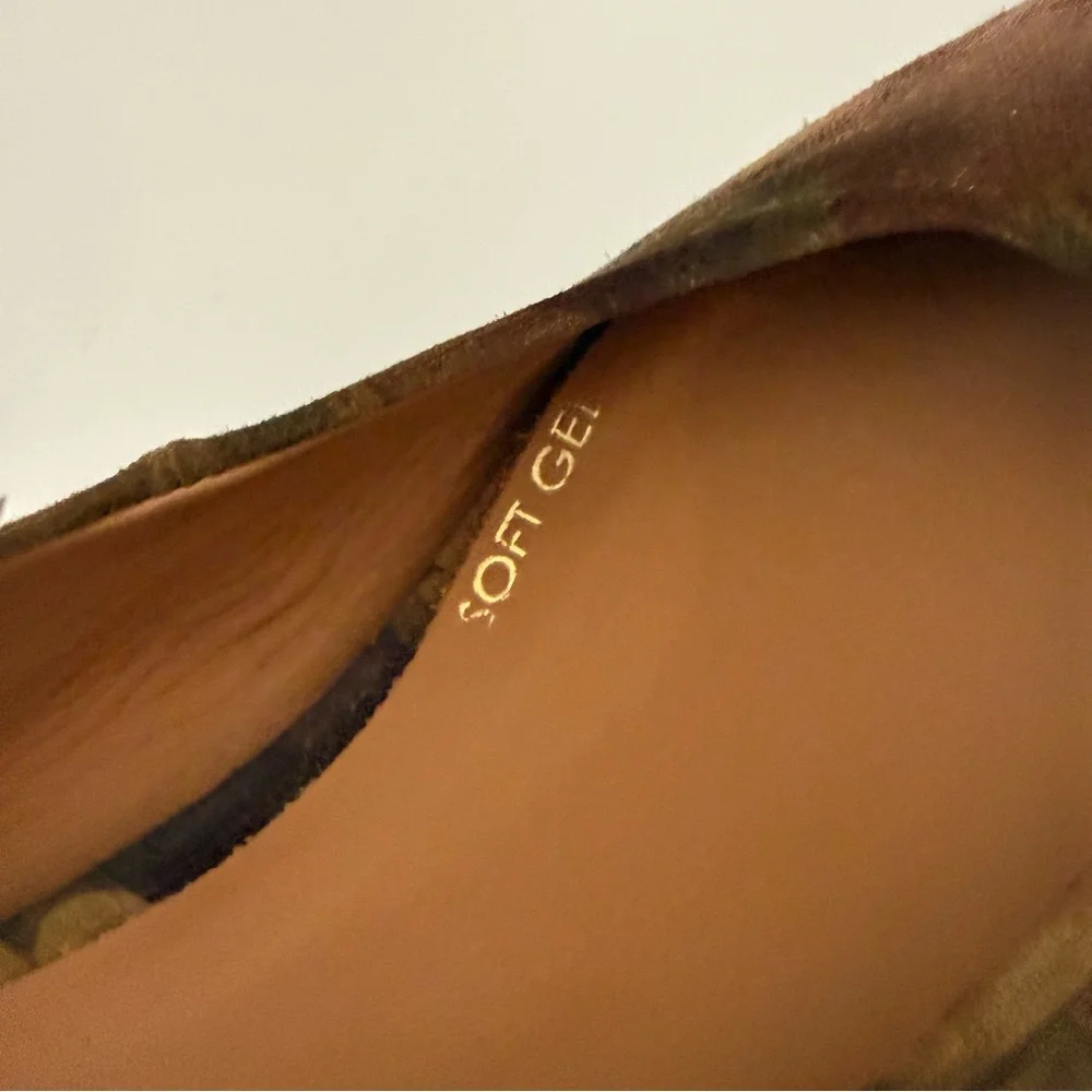 Pedro Anton Camo Suede Ballet Flats in Olive Green and Brown
